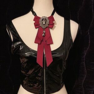 Burgundy bow tie #022